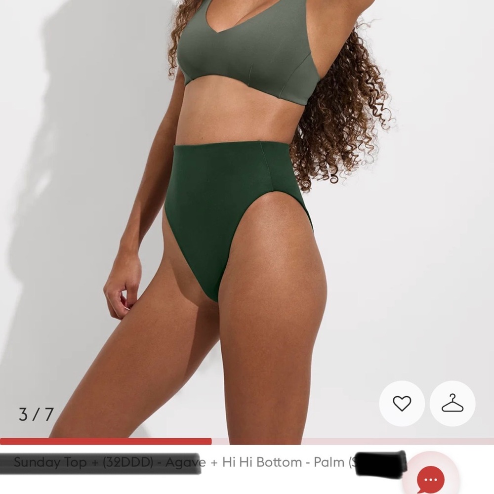 LEFT ON FRIDAY - hi hi bottom - Palm (green) - XS - high rise bikini bottom